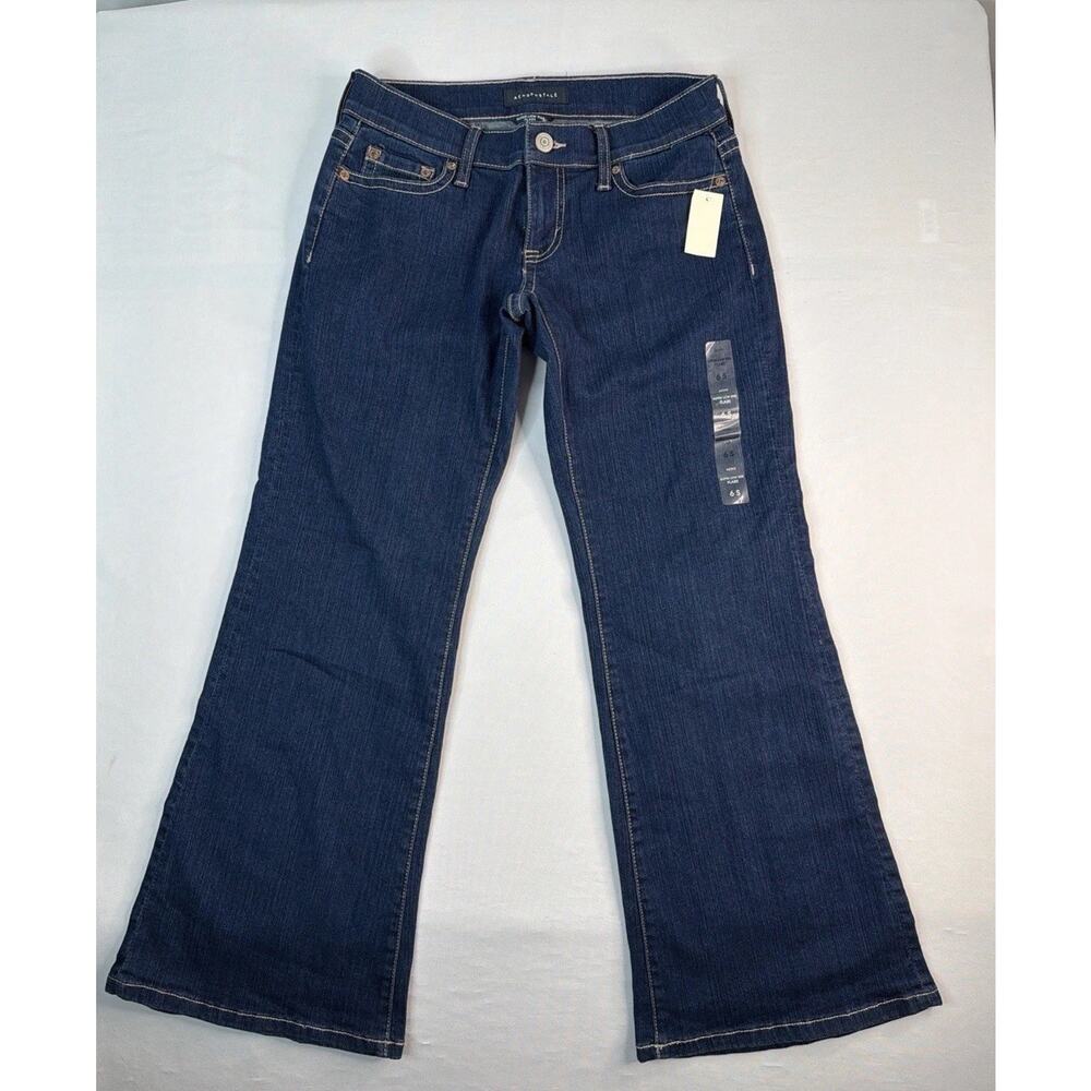 Aeropostale Jeans Women's 6 Flare Super Low Rise Dark Wash New